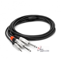 Hosa Pro Stereo Breakout Rean 3.5mm Trs To Dual 1/4" Ts