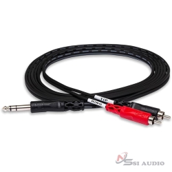 HOSA TRS-202 INSERT CABLE - 1/4 INCH TRS MALE TO DUAL RCA MALE 1.5M