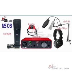 Combo Thu Âm Focusrite Solo Gen 4 + Mxl 900 + Hosa 1m5 + Headphone Prodipe 580 Pro + Chân Ns MK4