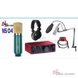 Combo Thu Âm Focusrite Solo Gen 4 + Mxl V67  + Hosa 1m5 + Headphone Prodipe 580 Pro + Chân Ns Mk4