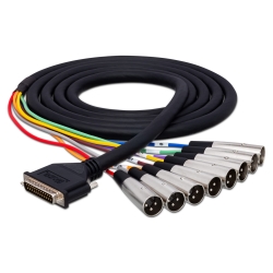 HOSA BALANCED SNAKE DB25 TO XLR3M- 1M