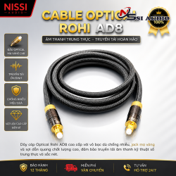 Dây Cáp Quang Âm Thanh ROHI AD8 (Toslink to Toslink): Dây Truyền Dẫn Tín Hiệu Số Chống Nhiễu Tuyệt Đối – Giải Pháp Kết Nối S/PDIF & ADAT