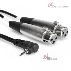 Hosa Mic Cable Dual XLR3f To Right-Angle 3.5mm Trs