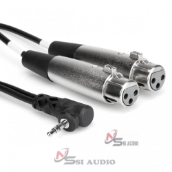 Hosa Mic Cable Dual XLR3f To Right-Angle 3.5mm Trs