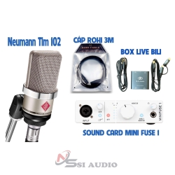 Combo hát live thu âm Neumann Tlm 102 + Minifuse 1 + phụ Kiện