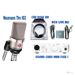 Combo hát live thu âm Neumann Tlm 102 + Minifuse 1 + phụ Kiện