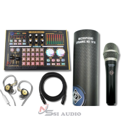 Combo livestream karaoke cơ bản Micro RH 101A + soundcard DMX6