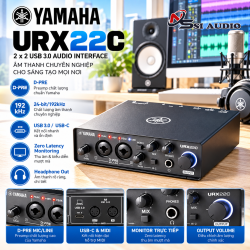 Yamaha URX22C – Card Âm Thanh USB 3.0 Live Streaming & Audio Interface Chuẩn 32-bit/192kHz