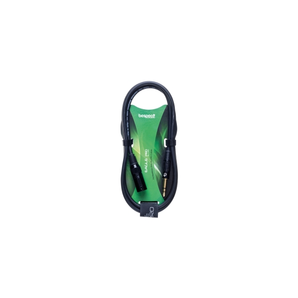 EASX300 Dây tín hiệu cho nhạc cụ đầu XLR3MXN – SS60BK 3 mét Bespeco