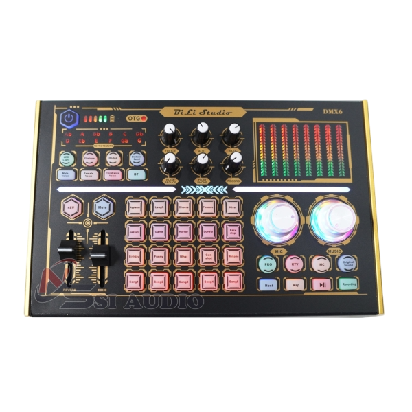 Combo livestream karaoke cơ bản Micro RH 101A + soundcard DMX6