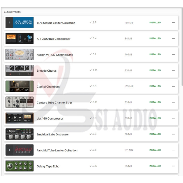 UAD Spack Gói 22 plugins không phần cứng