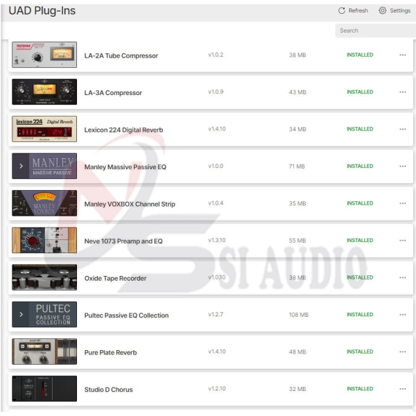 UAD Spack Gói 22 plugins không phần cứng