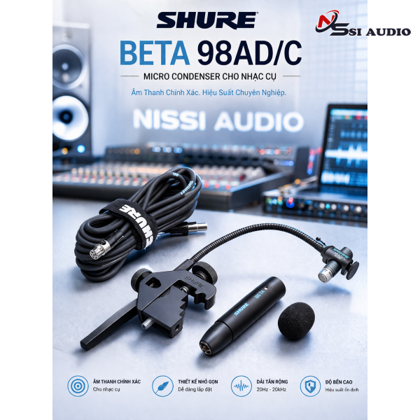 Micro Condenser Cho Nhạc Cụ SHURE BETA 98AD/C