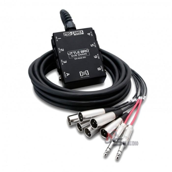 Hosa Little Bro' Sub Snake 6 X Xlr Sends 2 X 1/4" Trs Returns