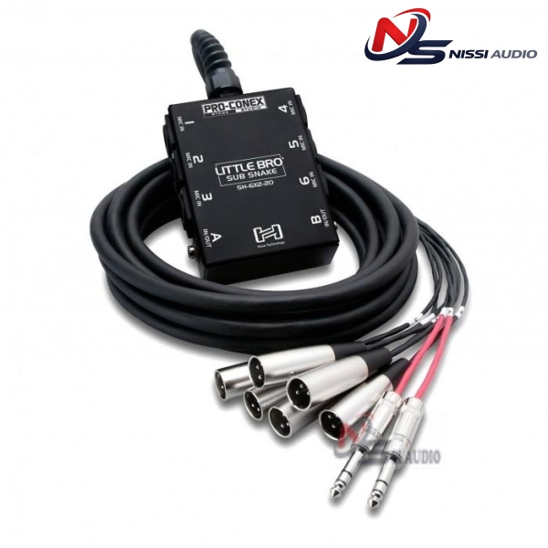 Hosa Little Bro' Sub Snake 6 X Xlr Sends 2 X 1/4" Trs Returns