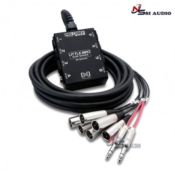Hosa Little Bro' Sub Snake 6 X Xlr Sends 2 X 1/4" Trs Returns