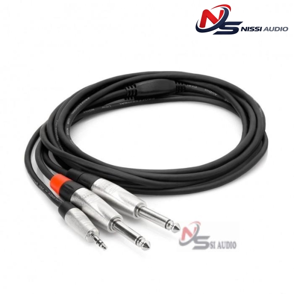 Hosa Pro Stereo Breakout Rean 3.5mm Trs To Dual 1/4" Ts