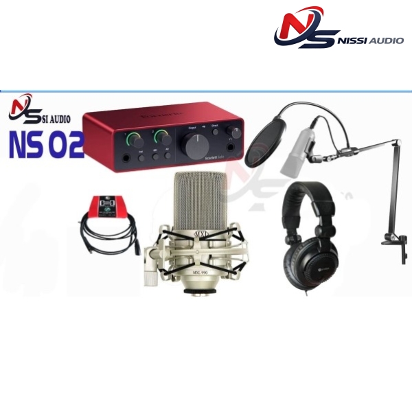 Combo Thu Âm Focusrite Solo Gen 4 + Mxl 900 + Hosa 1m5 + Headphone Prodipe 580 Pro + Chân Ns MK4