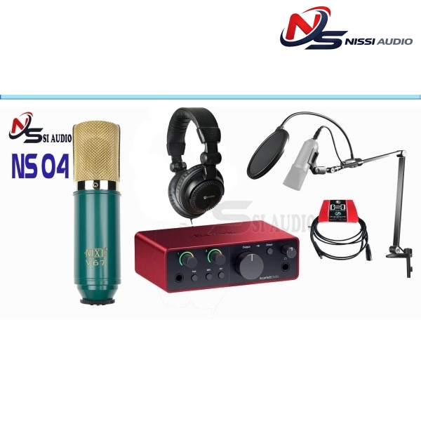 Combo Thu Âm Focusrite Solo Gen 4 + Mxl V67 + Hosa 1m5 + Headphone Prodipe 580 Pro + Chân Ns Mk4