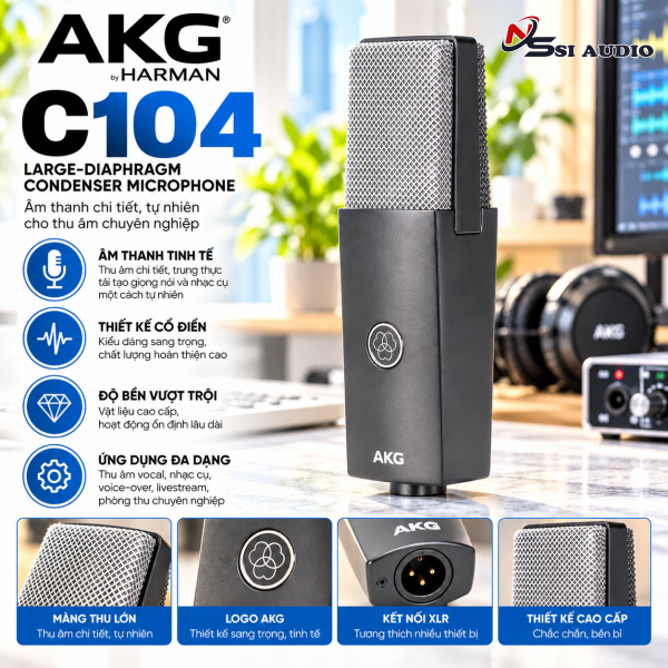 Micro Condenser C104 – Micro Phòng Thu & Livestream Chính Hãng PGI