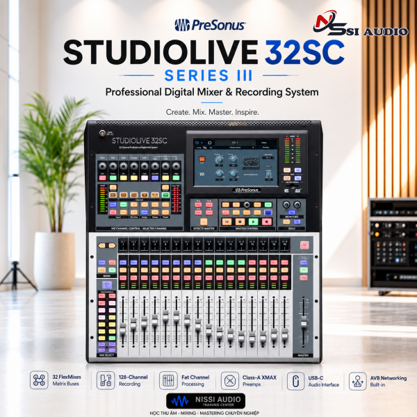PreSonus StudioLive 32SC Series III – Sức Mạnh 32 Kênh Chuẩn Rackmount Nhỏ Gọn