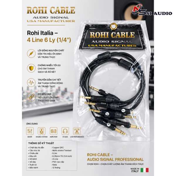 Dây 4 line 6 ly Rohi - Italia