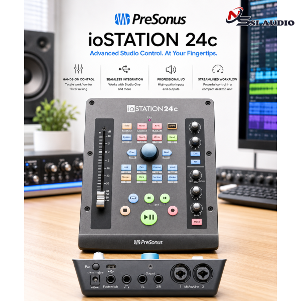 PreSonus ioSTATION 24c: Card Âm Thanh Kiêm Bàn Điều Khiển 2-in-1 Độc Đáo