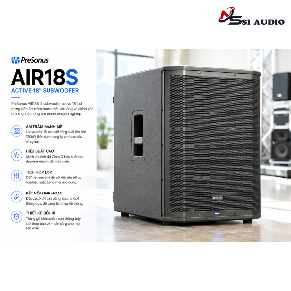 PreSonus AIR18S: Loa Siêu Trầm Active Bass 50 Uy Lực Cho Sân Khấu Chuyên Nghiệp