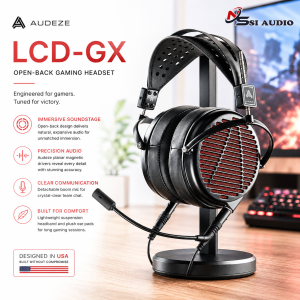 Audeze LCD-GX – Tai Nghe Từ Phẳng Tích Hợp Micro Cho Kiểm Âm Và Giao Tiếp