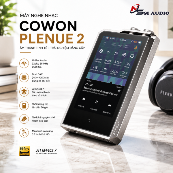 Cowon Plenue 2 – Máy Nghe Nhạc Hi-Res Đỉnh Cao Với Chip DAC AK4497EQ & Mạch Đếm Xung Kép Dual TCXO