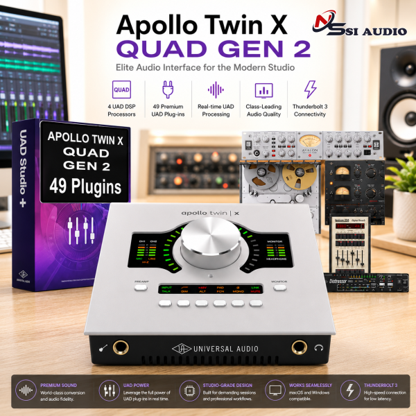Apollo Twin X Quad Gen 2 – Audio Interface UAD DSP Thunderbolt 3: Đỉnh Cao Công Nghệ Phòng Thu Thế Hệ Mới