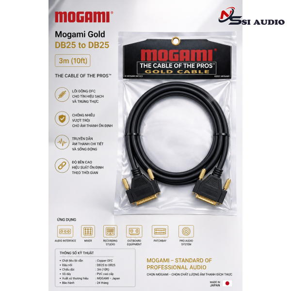 Mogami Gold DB25 to DB25 – Cáp Đa Kênh Studio: Hiệu Suất Analog Đẳng Cấp