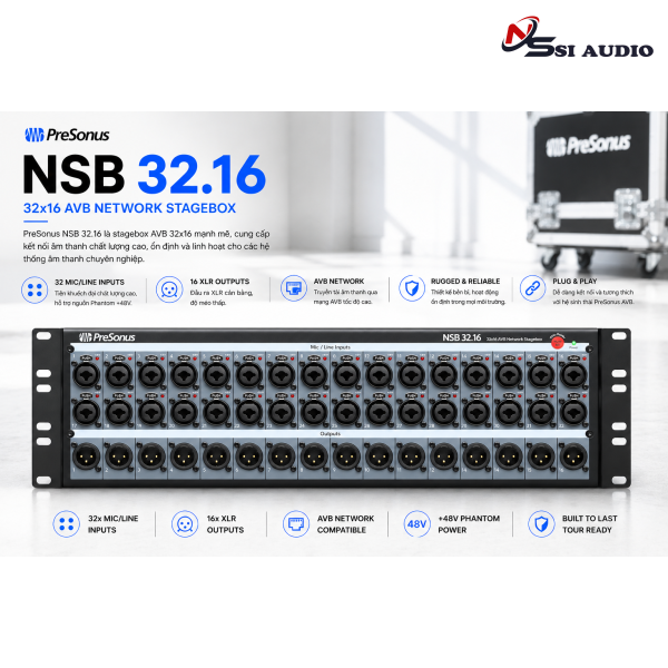 PreSonus NSB 32.16: Hộp Tín Hiệu Sân Khấu Mạng AVB Khủng 32 in/16 out Chuyên Nghiệp