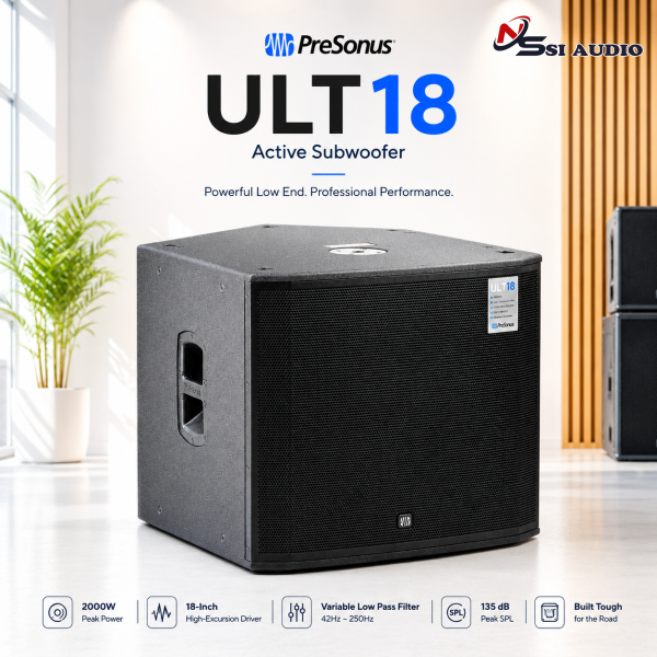 PreSonus ULT18 Active Subwoofer – Đẳng Cấp Dải Trầm Phóng Xa Chuẩn Sân Khấu