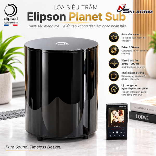 Elipson Planet Sub – Loa Siêu Trầm Điện Hi-Fi Cao Cấp Thiết Kế Hình Cầu Độc Bản Từ Pháp