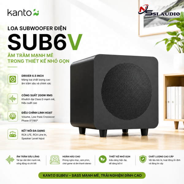 Loa Subwoofer Điện Kanto SUB6V (Hoặc Kanto SUB6) – Loa Siêu Trầm Nhỏ Gọn Uy Lực Cho Dàn Âm Thanh & Bàn Làm Việc!