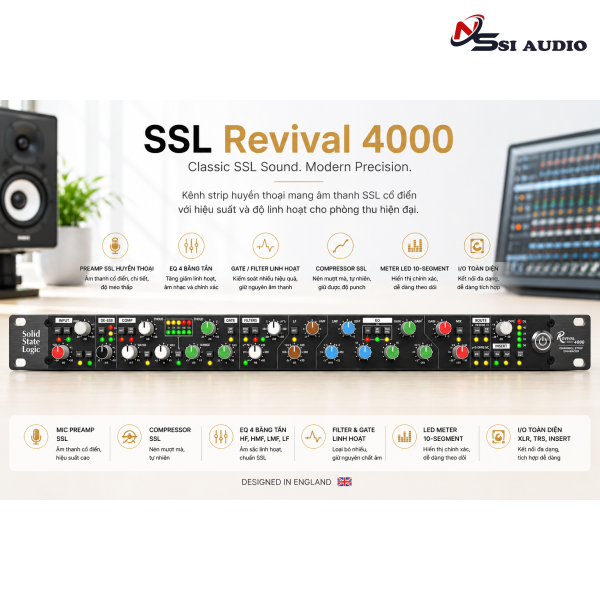 SSL Revival 4000: Bản Giao Hưởng Analog – Mạch Channel Strip Huyền Thoại Cho Kỷ Nguyên Kỹ Thuật Số
