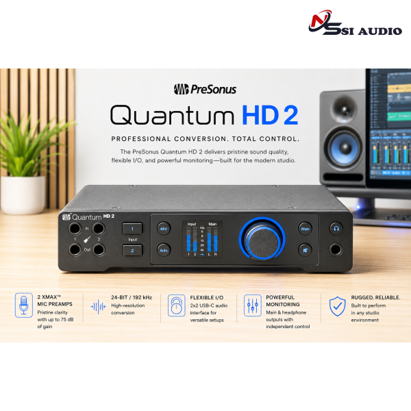 PreSonus Quantum HD 2: Giao Diện Âm Thanh 32-Bit Tốc Độ Cao Cho Studio Hiện Đại