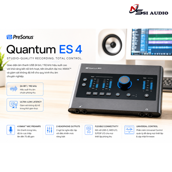 PreSonus Quantum ES 4: Card Âm Thanh 4 Kênh Thế Hệ Mới – Hiệu Năng Vượt Trội