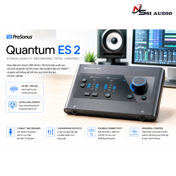 PreSonus Quantum ES 2: Card Âm Thanh 2 Kênh Thế Hệ Mới – Chuẩn Mực Studio Cá Nhân