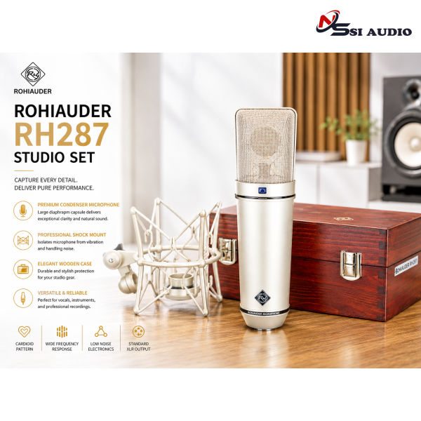 Rohiauder RH 287 Set Studio Set – Bộ Thu Âm Trọn Bộ Cho Studio/Livestream, Setup Nhanh, Chất Âm Rõ Nét