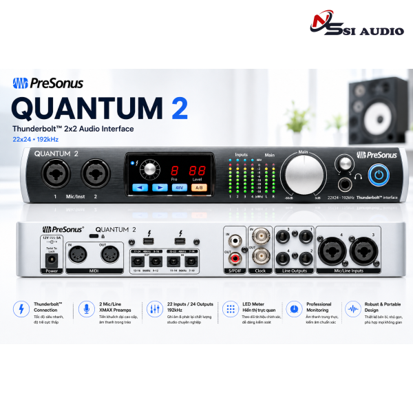 PreSonus Quantum 2: Audio Interface Thunderbolt Tốc Độ Tối Thượng
