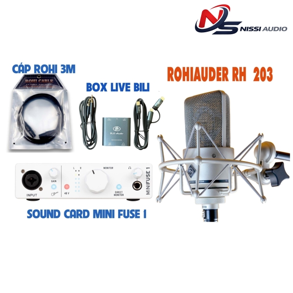 Combo Livestream Micro Rohiauder RH 203 + Soundcard Minifuse 1