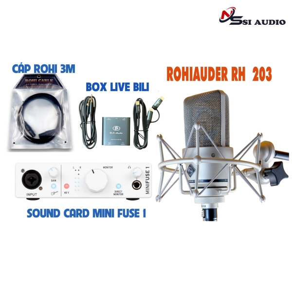 Combo Livestream Micro Rohiauder RH 203 + Soundcard Minifuse 1