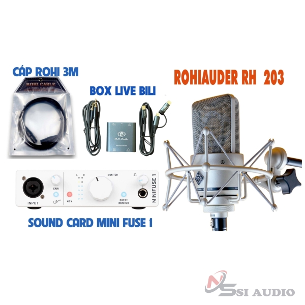 Combo Livestream Micro Rohiauder RH 203 + Soundcard Minifuse 1