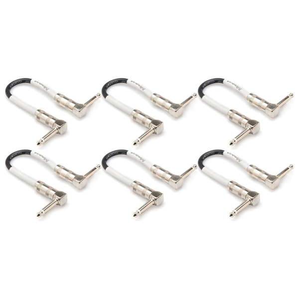 HOSA GUITAR PATCH CABLE RIGHT-ANGLE TO SAME (6PCS)