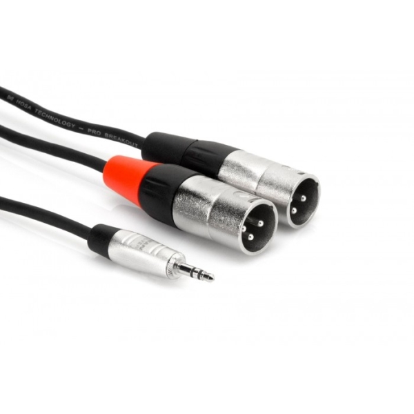 Hosa Pro Stereo Breakout Rean 3.5mm Trs To Dual XLR3m