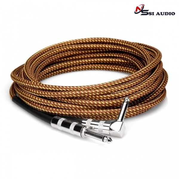 Hosa Tweed Guitar Cable Straight To Right-Angle
