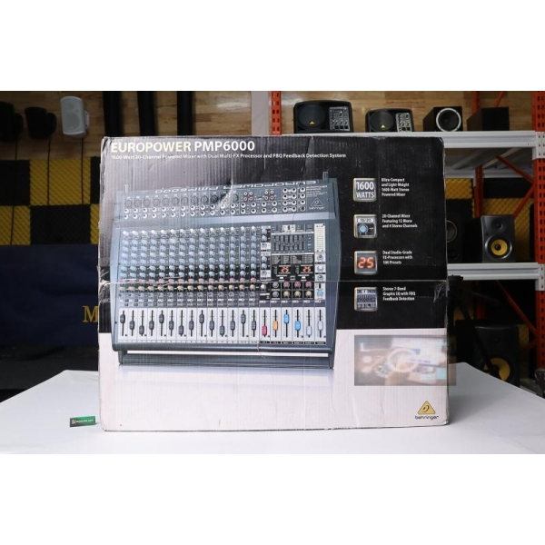 PMP6000 Mixer Behringer Liền Công Suất 1.600w 20 channels 2 x FX - HÀNG TRƯNG BÀY