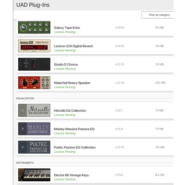 UAD Spack Gói 49 plugins gen 2  không phần cứng